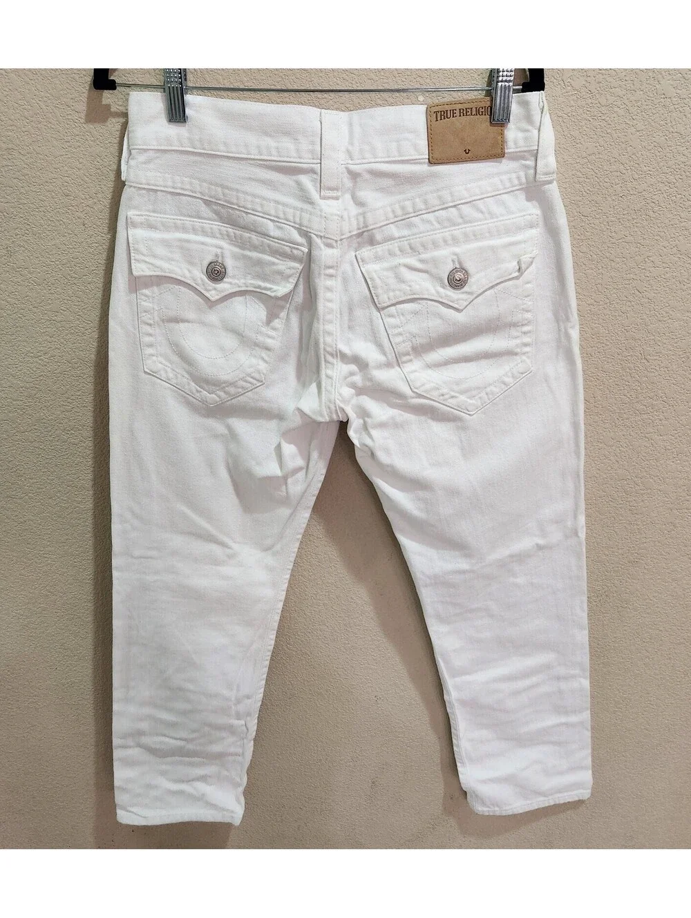 True Religion GENO Relaxed Slim Men Optic White Denim Jeans Size 30 Made in USA